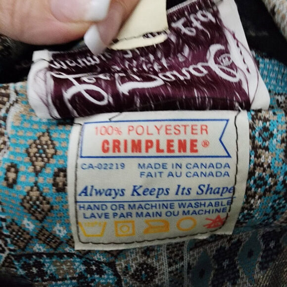 Vintage Leo Danal Blue & Brown Floral Button Up Jacket Size L - Picture 8 of 9